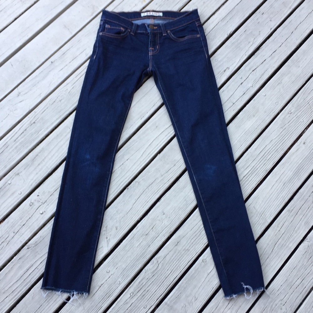 J Brand Jeans 24 pencil leg ink wash raw hem